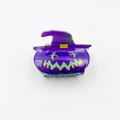 Luminous Halloween pumpkin hair claw clip in purple and green with a witch hat design - Purple Hat Pumpkin 6.5cm