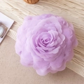 Princess style purple 3D tulle rose flower pillow cover on a beige knitted blanket - 52*52cm / Lavender Purple Tulle (No Core)