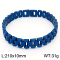 Blue plated stainless steel link bracelet in watch band style for men and women - 21cm*10mm (KB167049-K)