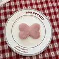 Plush pink bowknot christmas tree hanging ornament decoration measuring 9.5cm x 6cm - Pink Bowknot