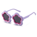 Lunettes de soleil pour enfants en forme de fleur avec monture violette et rose - Mauve Clair