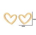 Minimalistische goldene Herz-Ohrstecker aus Edelstahl für Damen, Maße 9x8mm - Hohlherz (298 Gold) / Gold