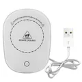 White oval thermostatic coaster with USB power supply and touch control button - Single Coaster (Gravity Sensing/USB) / White