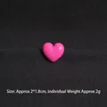Pink heart-shaped resin badge accessory for backpacks and shoes, dimensions 2x1.8cm - Colorful Heart Small / Rose Red