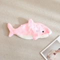 Plush pink shark pencil case with soft texture lying on a beige textured carpet rug - 50cm Shell (No Stuffing - With Zipper) / Pink