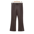 Pantaloni a zampa a vita alta da donna in ecopelle opaca marrone scuro - XS / caffè