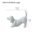 Figura de perro salchicha de cerámica blanca minimalista, estatua decorativa, 19.7cm - Grande / Blanco
