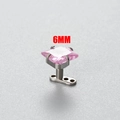 Macro de piercing microdermal de 6mm con circón rosa geométrico en acero inoxidable - 6mm / Rosa (2# Rosa)