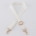 Adjustable white woven crossbody strap with light gold metal lobster clasps for handbags - White