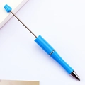Creative DIY beaded ballpoint pen in bright blue finish with extendable metal rod - Sapphire Blue