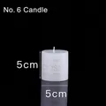 Modello in resina candela bianca n. 6 senza fumo 5cm, durata combustione 20 ore - 5x5cm (Brucia circa 20 ore) / Candela C29-5x5 (Bianca/Senza fumo)