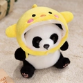 Panda-Plüschtier mit gelbem Kükendesign-Hoodie aus weichem Mikrofasermaterial gefertigt - Küken-Muster / 25cm