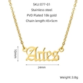 Macro view showing 18K gold plated Aries zodiac pendant dimensions and product parameters - Aries