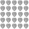 Set of 25 grey natural crystal heart pendants displayed in a 5x5 grid pattern - 15x15x6mm / Clear Quartz