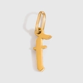 Gold-plated letter 'f' pendant with polished finish for DIY necklaces and bracelets - Letter F / Gold