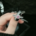 Elegant adjustable silver ring with cushion-cut pink gemstone and halo setting - Style 10-Halo Cushion Cut