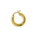 Pendiente de aro geométrico minimalista de plata S925 con acabado dorado de lujo - Aro Bañado en Oro de 18K (Individual)