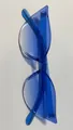 Trendy transparent blue cat eye sunglasses with irregular pointed frame design - Gradient Blue