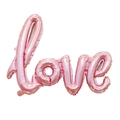 Pink Love cursive script aluminum foil balloon with metallic finish for wedding decor - LOVE Letter Balloon / Pink