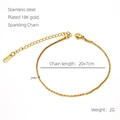 Details zur 2mm 18K vergoldeten Edelstahl-Fußkette, funkelnde Kette Länge 20+7cm - 18K Gold Funkelnde Kette (ZYG1005)