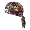 Outdoor cycling pirate headscarf with vibrant colorful skull graffiti pattern print - Full Color Graffiti Skull (6#)
