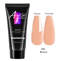 Brown Acryl Gel 30ml showing glossy and matte finishes for UV/LED nail extension - Skin/Brown (30ml)