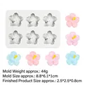 Moule en silicone à 6 cavités pour fleurs de frangipanier avec échantillons de fondant - Style Fleur À Six Trous (B448) / Gris