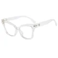 Cat eye glasses frames with clear TR90 frames and blue light blocking lenses - Transparent Frame Clear Lens