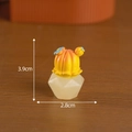 Miniature decorative cactus plant in yellow and orange finish, 3.9cm height size detail - No. 16 Orange Yellow