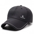 Black quick-dry baseball cap with K LEGEND embroidery and reflective brim edge - Adjustable / Black
