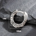 Orecchino a cerchio in acciaio inossidabile martellato, alto 1,7 cm e largo 1,63 cm - Stile Trama Martellata (S396)