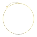 Elegant gold S925 sterling silver necklace featuring natural pearls and crystals - Gold Pearl & Zircon Chain(30起订-GPN39-14K)