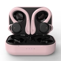 Pink sports ear-hook TWS wireless earphones and charging case with LED indicators - Touch Version / Cloud Pink