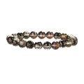 Sparkling 10mm faceted natural crystal stretch bracelet in gradient smoky brown tones - Brown