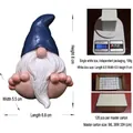 Cute resin garden gnome figurine with blue hat and white beard, size 8x5.5x6.8cm - Big Foot Blue Hat