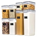 24-piece airtight clear plastic food storage container set with black labels for dry goods - 8-Piece Set Container (0.8X2+1.4X2+2.0X2+2.8X2)