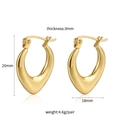 Gold 18K stainless steel U-shaped earrings, 20x18mm minimalist hoop design - U-shaped Smooth Style (GR0085)