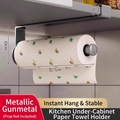 Gunmetal L-shaped kitchen paper towel holder for under-cabinet mounting in metal - Gunmetal Grey Under Cabinet - Single Pack