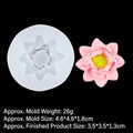 Lotus flower silicone mold for DIY fondant and candles with clear petal texture details - 5#15-1006 Lotus / Clear