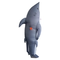 Funny adult shark inflatable costume in grey and white with built-in fan for parties - Grey Pointed Shark / One Size