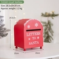 Red Christmas Santa mailbox decoration for indoors with snowflakes, size 28.5x20x20cm - YHX083 Small Red Mailbox