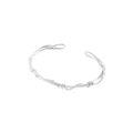 Minimalistisches S925 Sterlingsilber Armband mit filigranem gewebtem Reben-Design - 925er Silber / Silber