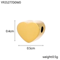 Polished 14K gold heart-shaped titanium steel bead charm for DIY bracelet jewelry - Gold Mini Heart
