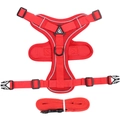 Set pettorina e guinzaglio per gatti in rete rossa traspirante con bordo riflettente - M / Rosso classico