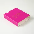 Rose red jewelry gift drawer box with gold foil Best Wishes text and sturdy card paper - Sleeve with Text / 11*11*2cm / Rose Red