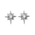 Élégantes boucles d'oreilles étoile en argent S925 avec pierre de zircone blanche - Strass Blanc