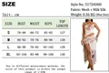 Size chart for halter cutout printed dress including bust waist and hips measurements in cm - S / White Grey Print