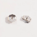 Paire de fermoirs papillon en argent sterling S925 avec finition métal poli - Or Blanc 5mm Grand 1 Paire