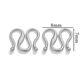 8mm silver-toned stainless steel S-shaped jewelry connector clasp for DIY bracelets - Small M Hook (8mmx7mm) / Silver