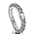 Geflochtenes 316L Edelstahlarmband für Herren mit Kordelkette und quadratischem Verschluss - 316L-Edelstahl / Silber Retro Geflecht (KB166080-KJX)